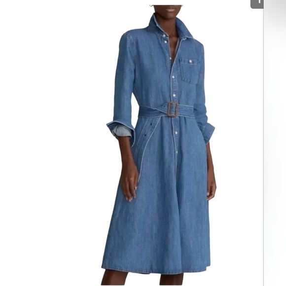 Polo Ralph Lauren Dresses & Skirts - Polo Ralph Lauren Womens Denim JEAN DRESS Western A Line Shirt Dress